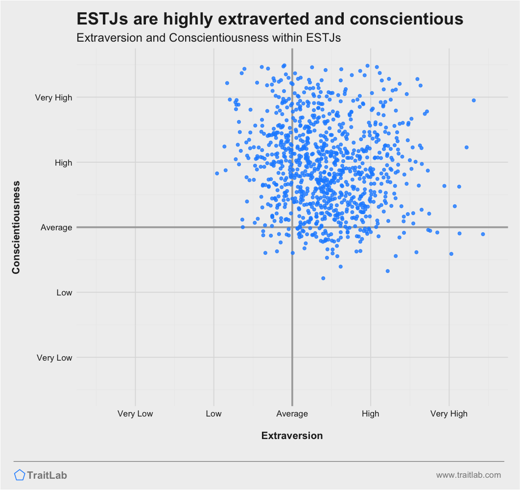 ESTJs are often extraverted and highly conscientious