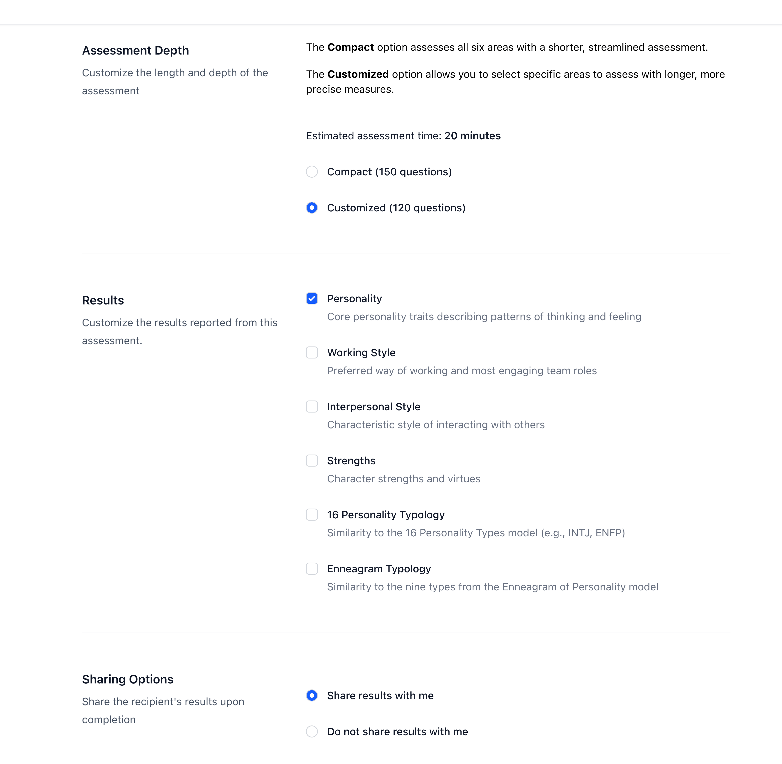 Custom assessment configuration in TraitLab Pro