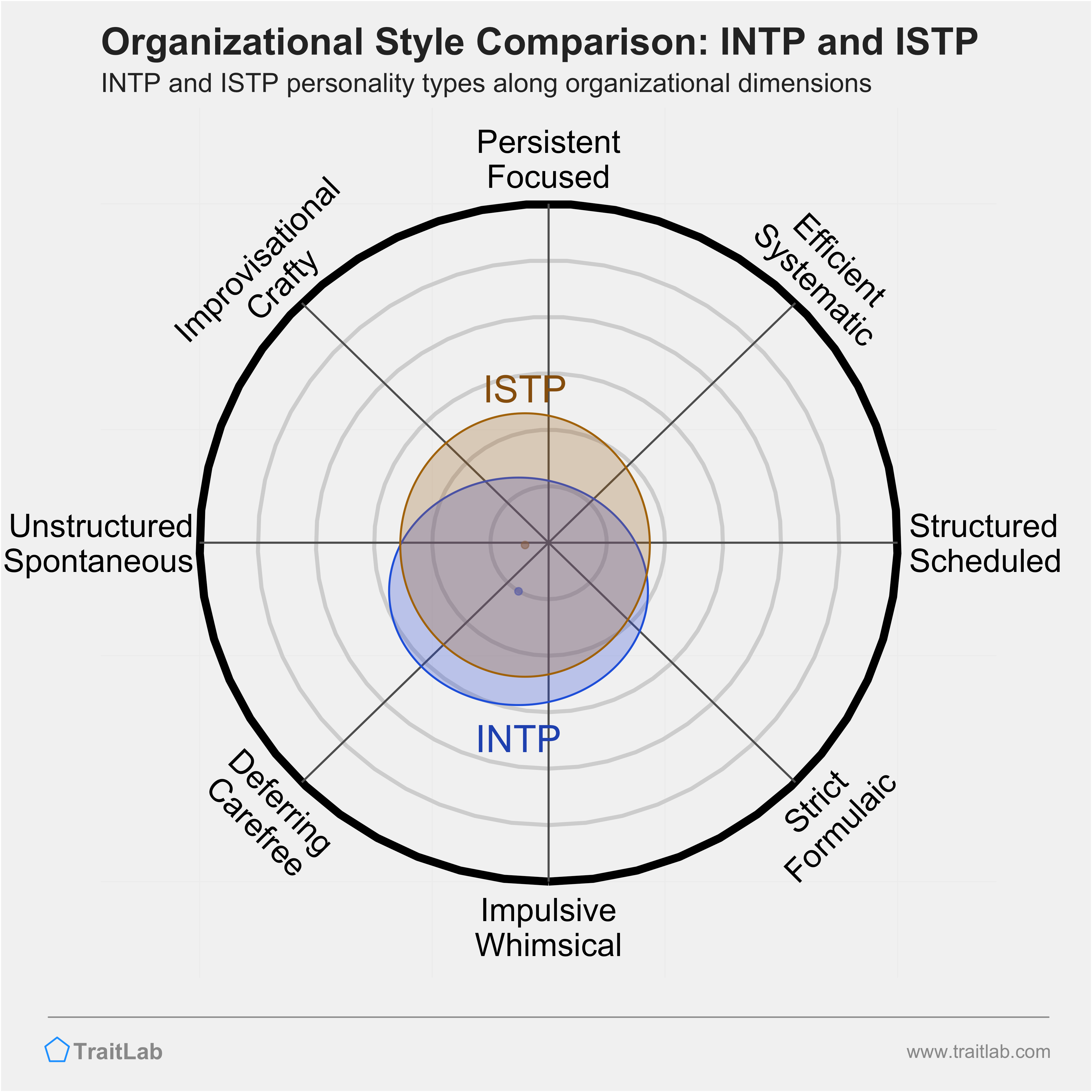 INTP and ISTP comparison across organizational dimensions